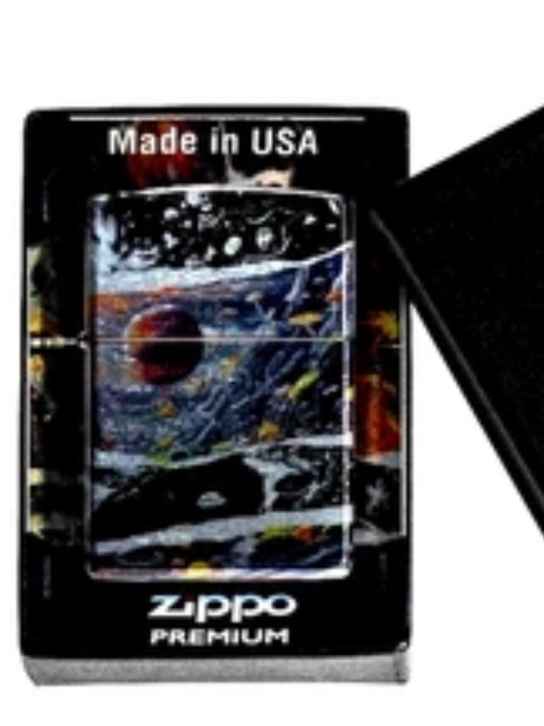 Space Galaxy Design 540 Fusion Tumbled Chrome 540 Multisided Zippo Lighter